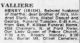 Henry Valliere death notice