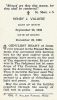 Henry Valliere prayer card