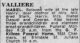Mabel Valliere death notice