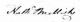 Nathaniel Mellish signature