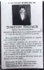 Simon Richer funeral card